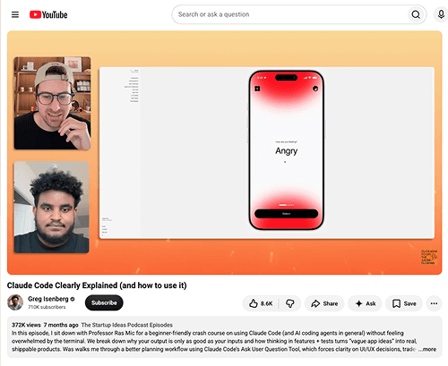 Featured on Greg Isenberg's YT